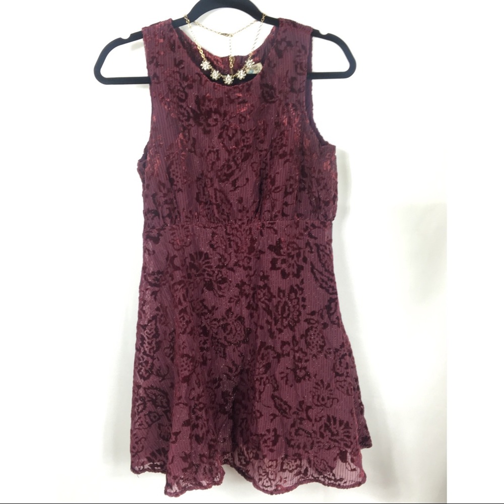 Free People Maroon Velvet Dress size 4